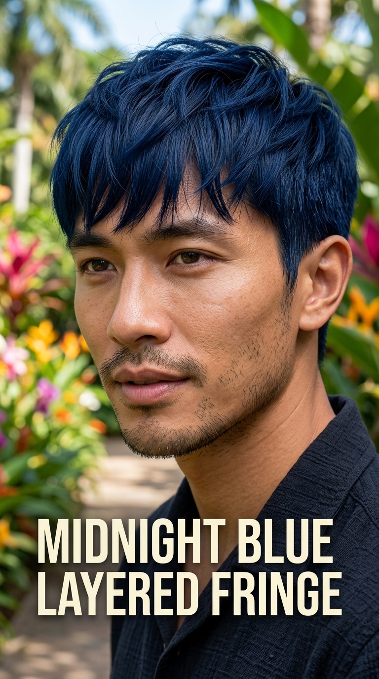 Midnight Blue Layered Fringe