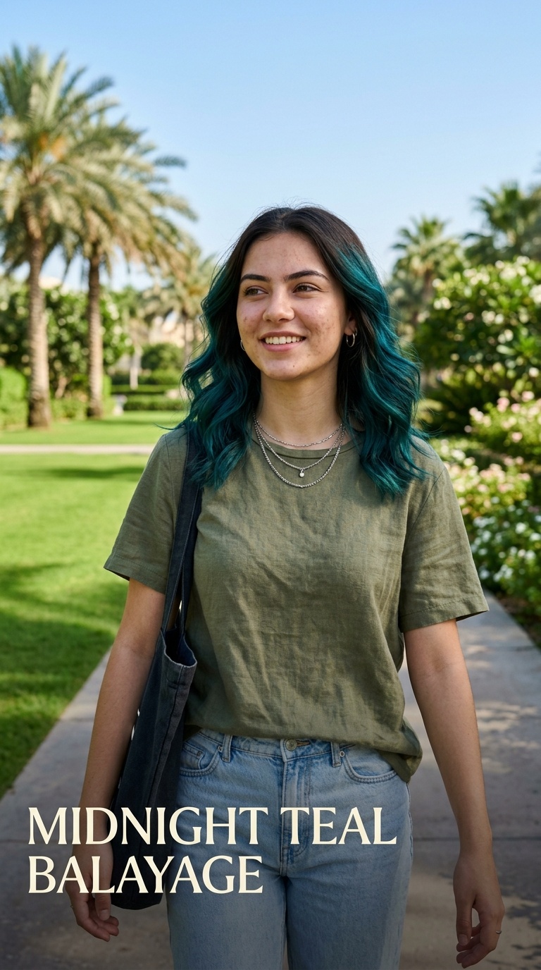 Midnight Teal Balayage