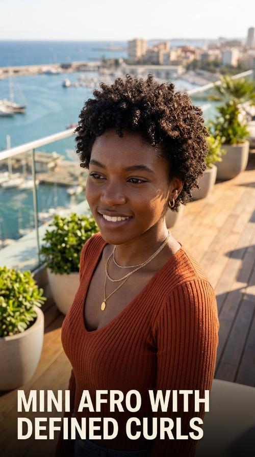 Mini Afro with Defined Curls