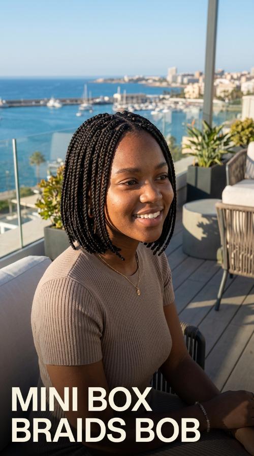 Mini Box Braids Bob