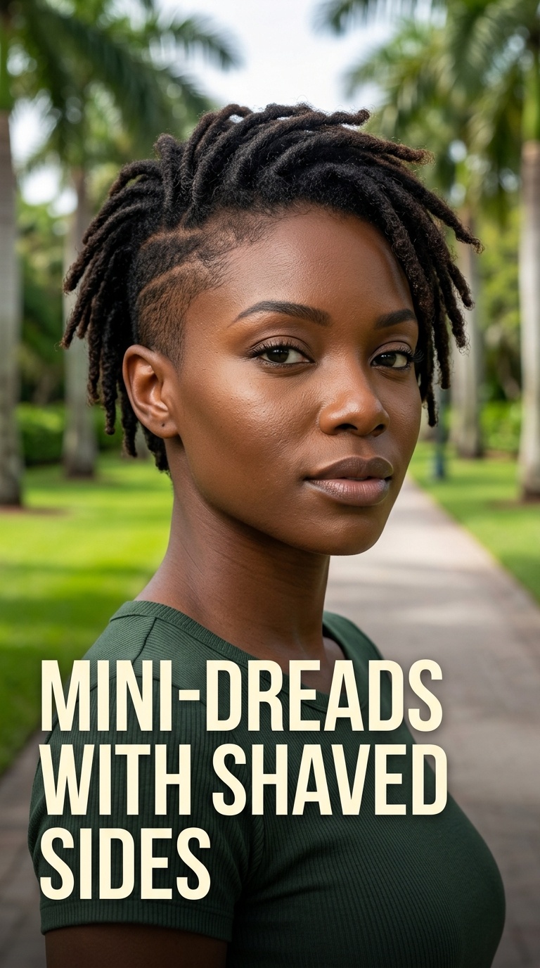 Mini-Dreads with Shaved Sides