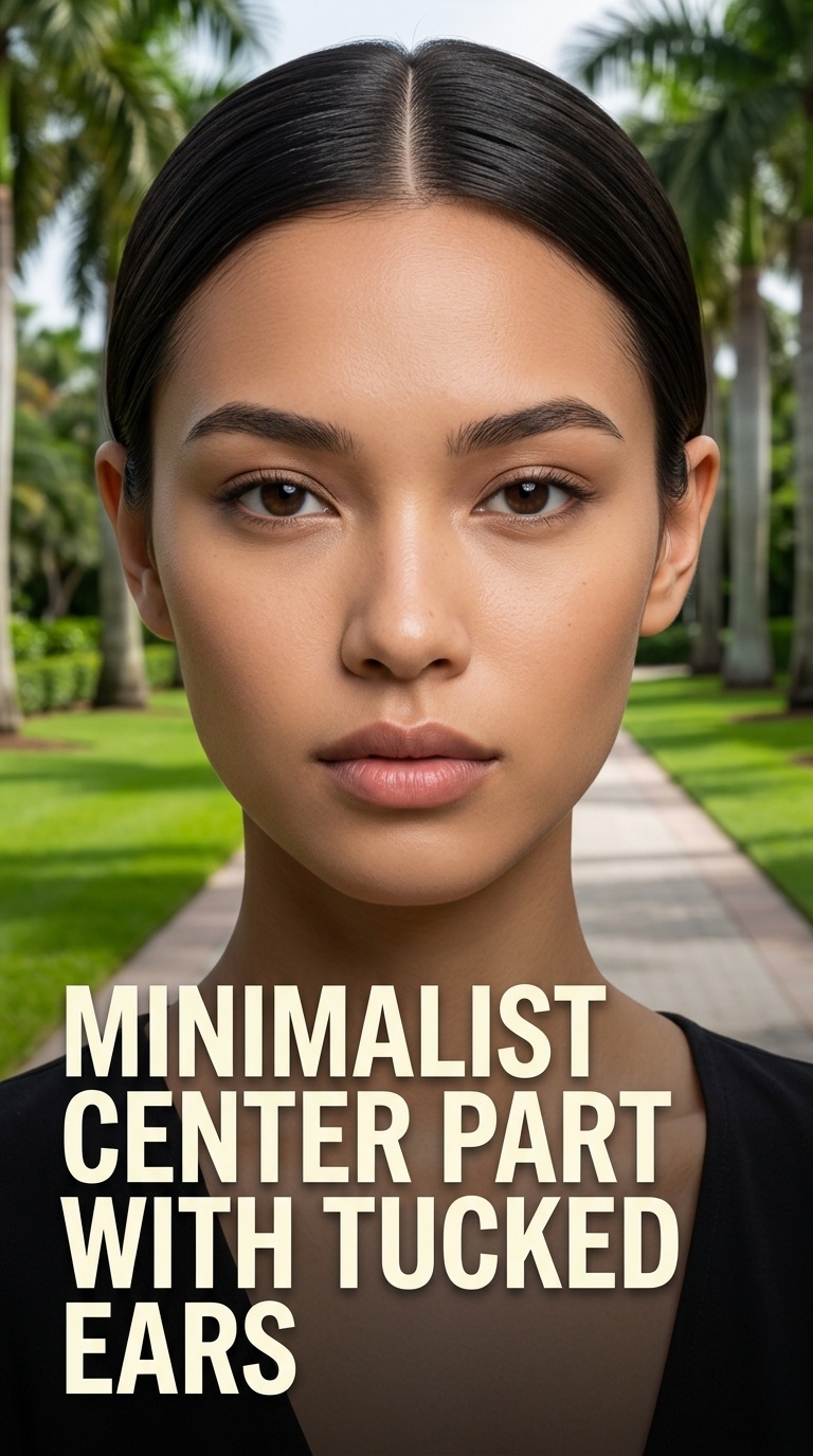 Minimalist Center Part with Tucked Ears