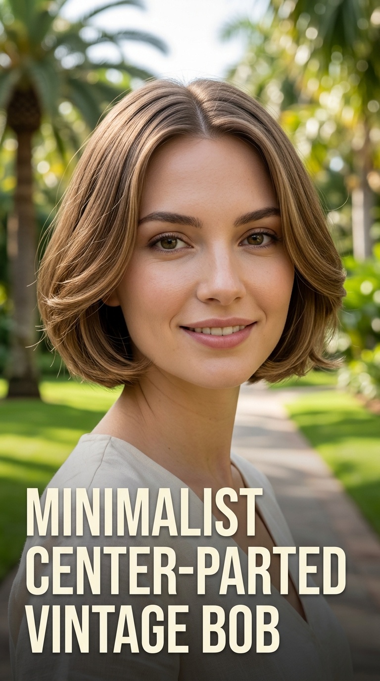 Minimalist Center-Parted Vintage Bob
