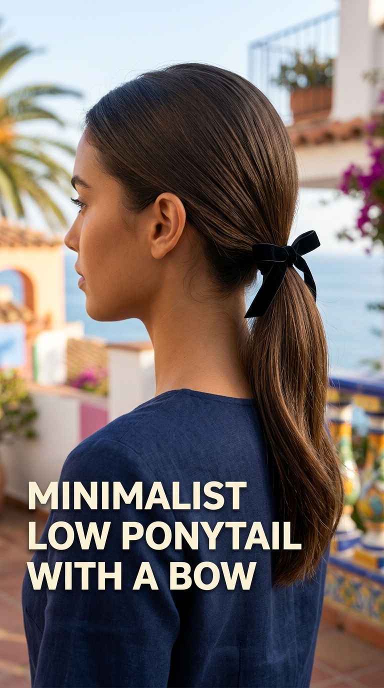 Minimalist Low Ponytail with a Bow