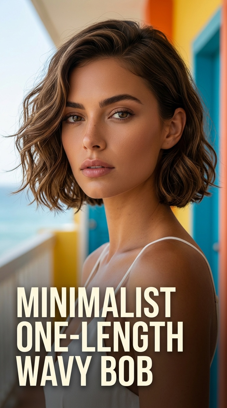 Minimalist One-Length Wavy Bob