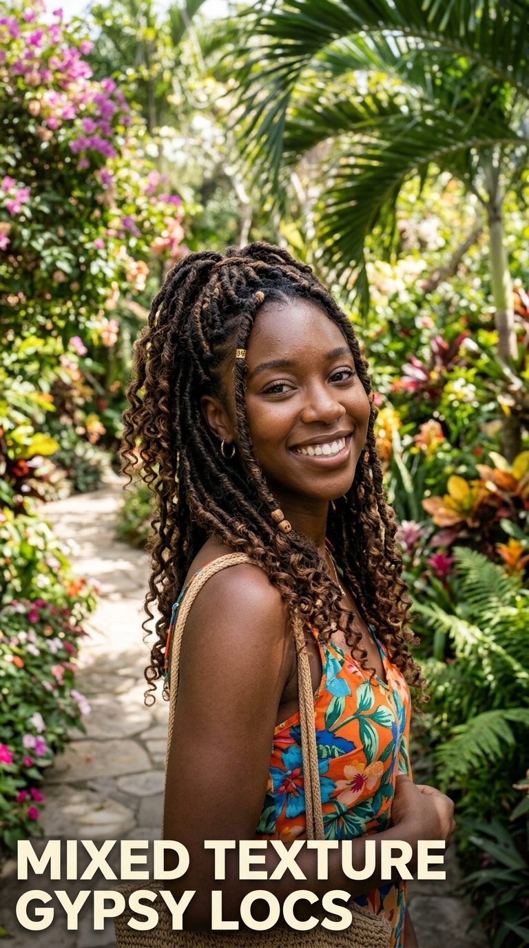 Mixed Texture Gypsy Locs