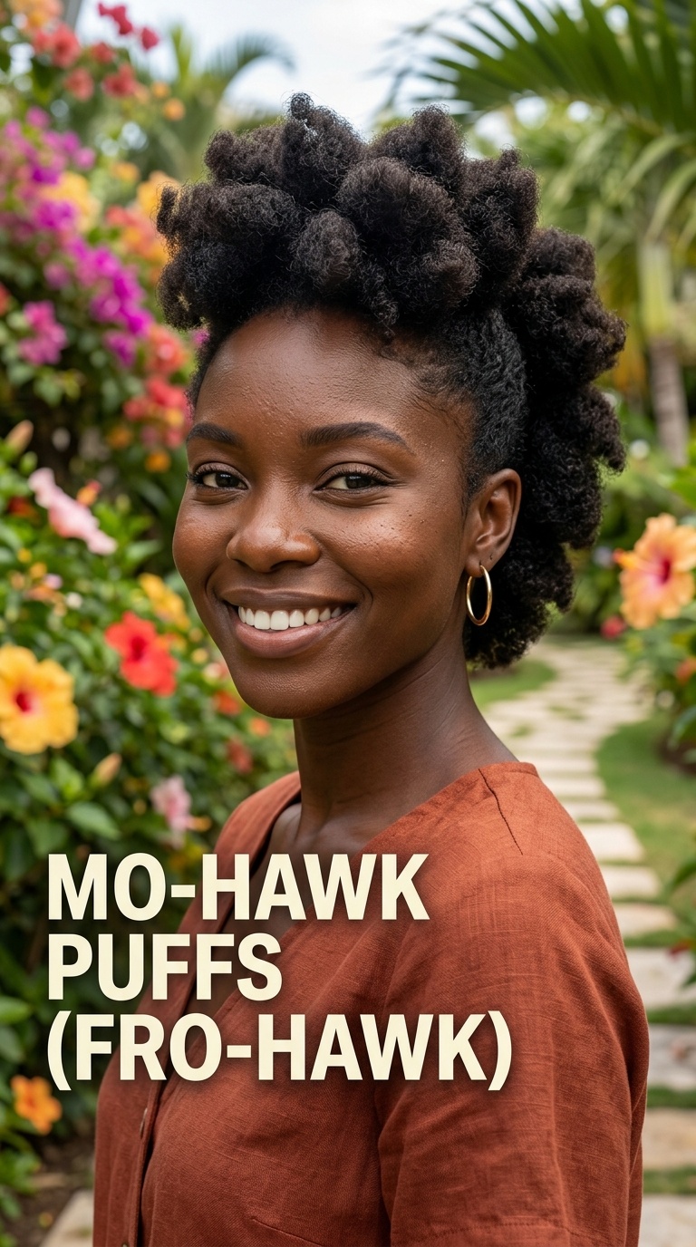 Mo-Hawk Puffs (Fro-Hawk)