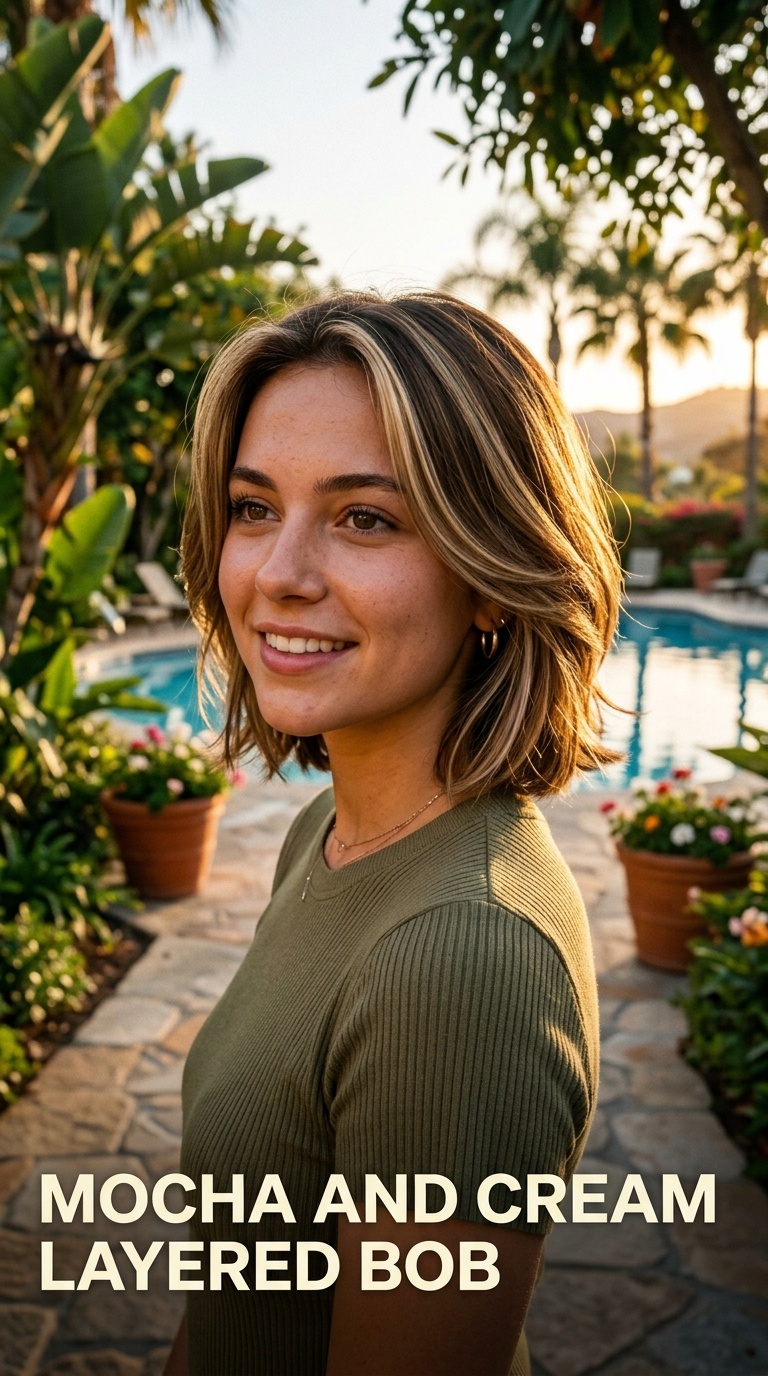 Mocha and Cream Layered Bob