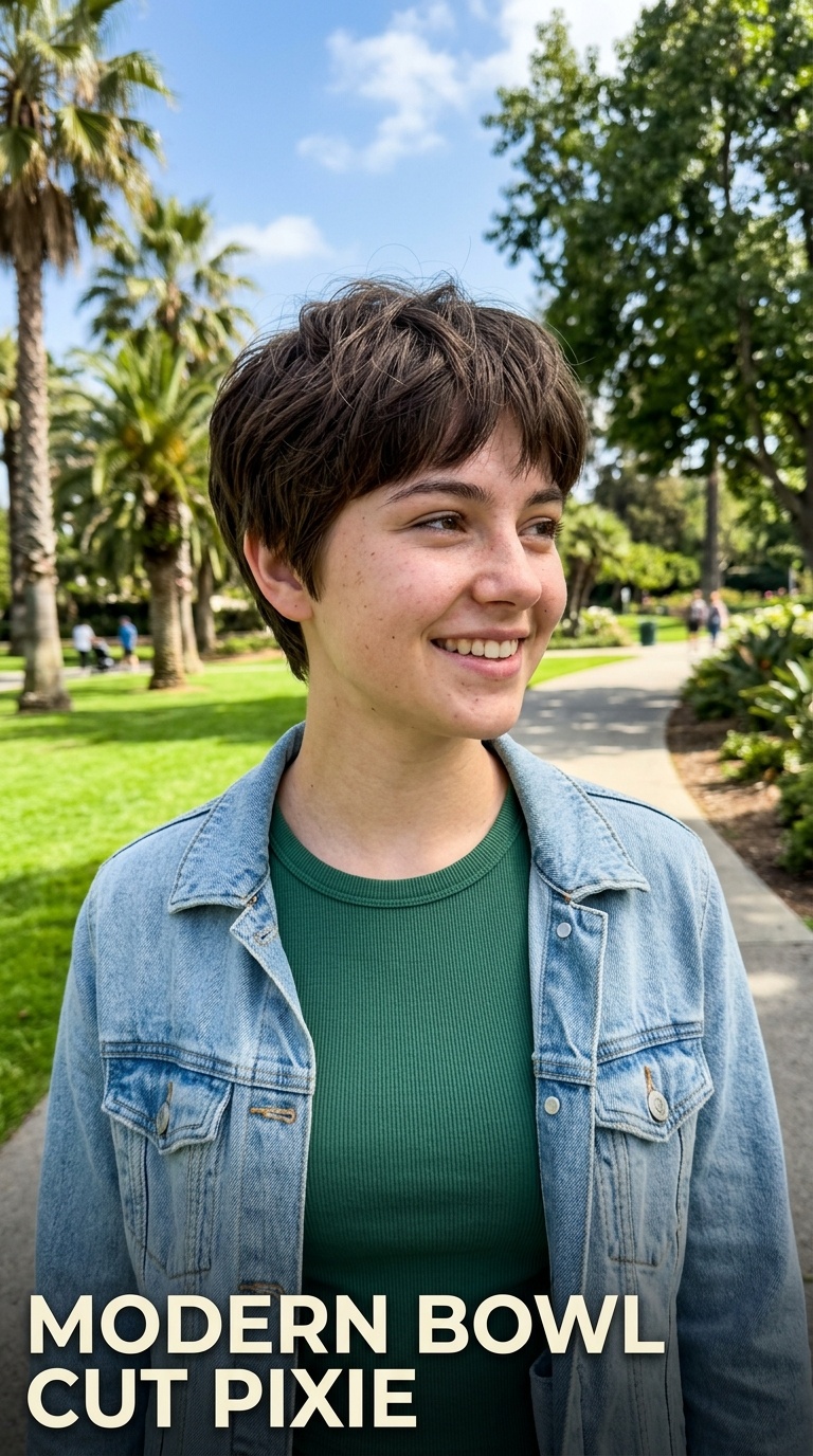 Modern Bowl Cut Pixie