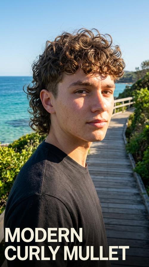 Modern Curly Mullet