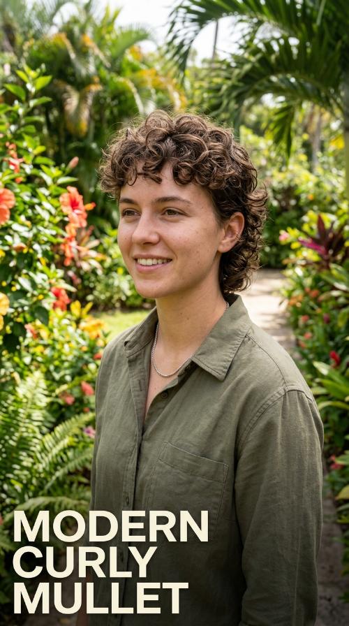 Modern Curly Mullet