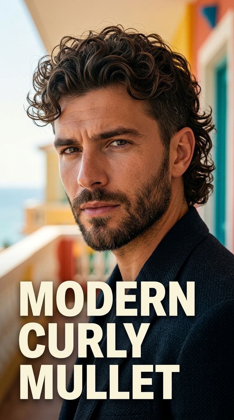 Modern Curly Mullet