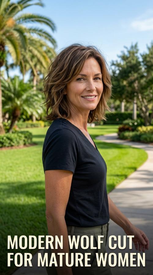 Modern Wolf Cut for Mature Women