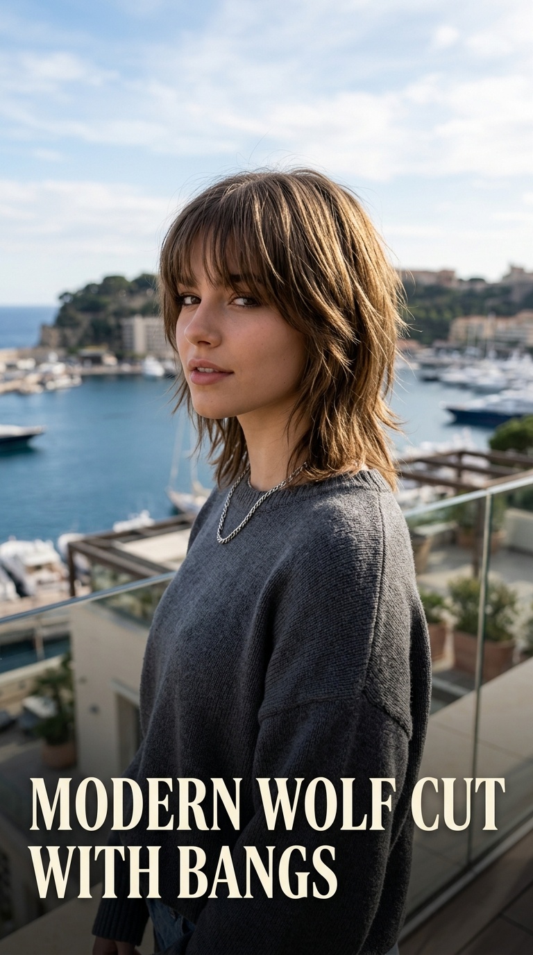 Modern Wolf Cut with Bangs