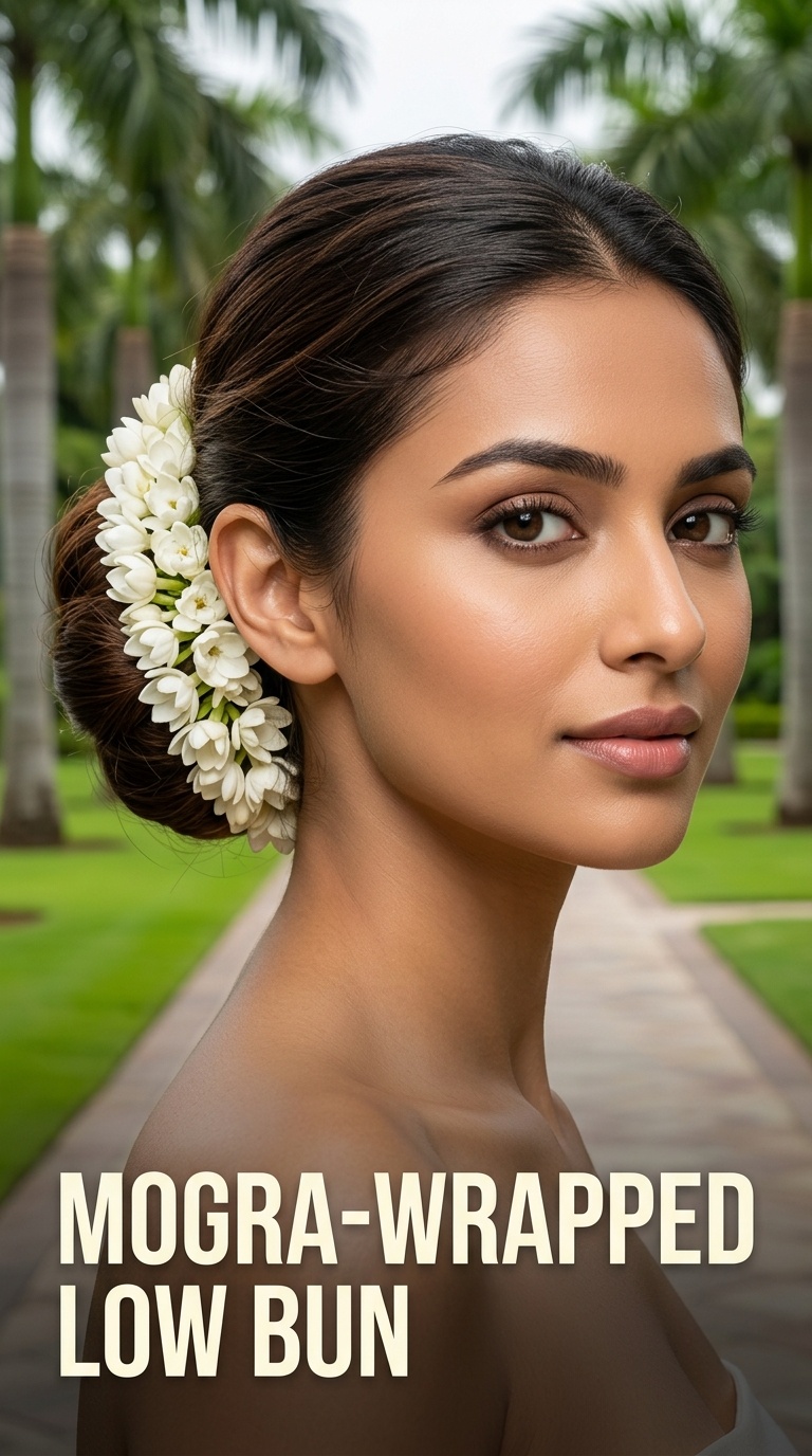 Mogra-Wrapped Low Bun