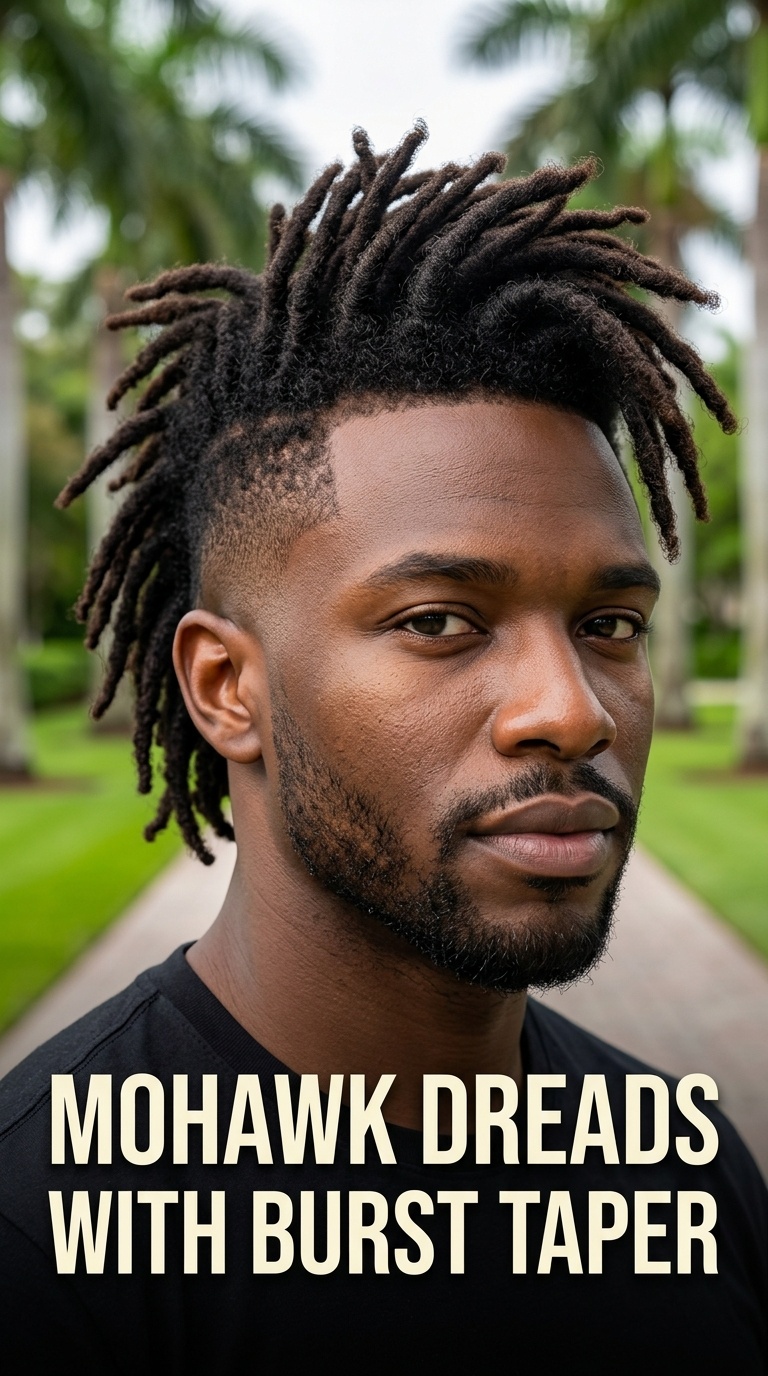 Mohawk Dreads with Burst Taper