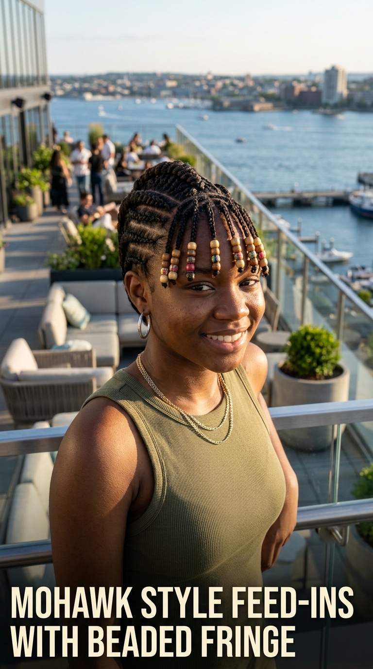 Mohawk Style Feed-Ins with Beaded Fringe