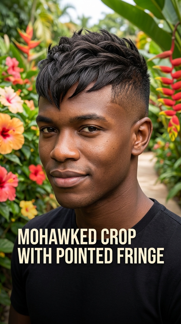 Mohawked Crop with Pointed Fringe