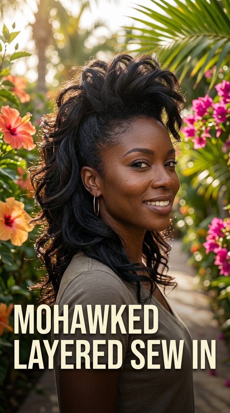 Mohawked Layered Sew In