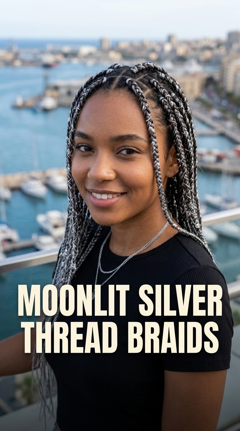 Moonlit Silver Thread Braids