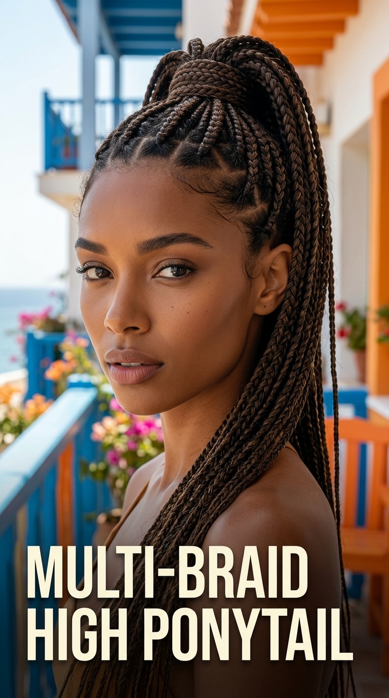 Multi-Braid High Ponytail