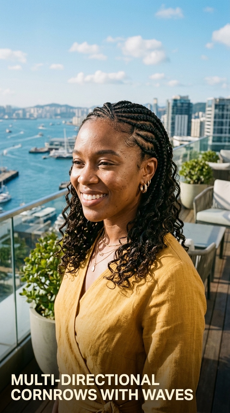 Multi-Directional Cornrows with Waves