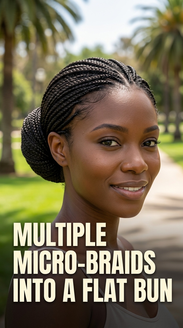 Multiple Micro-Braids into a Flat Bun