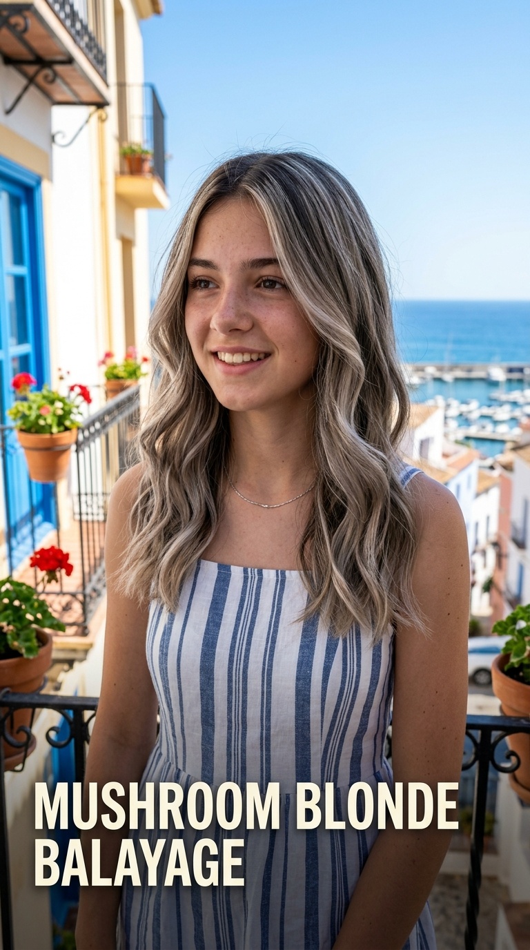 Mushroom Blonde Balayage
