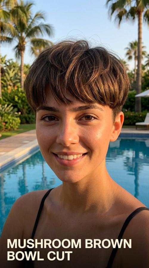 Mushroom Brown Bowl Cut