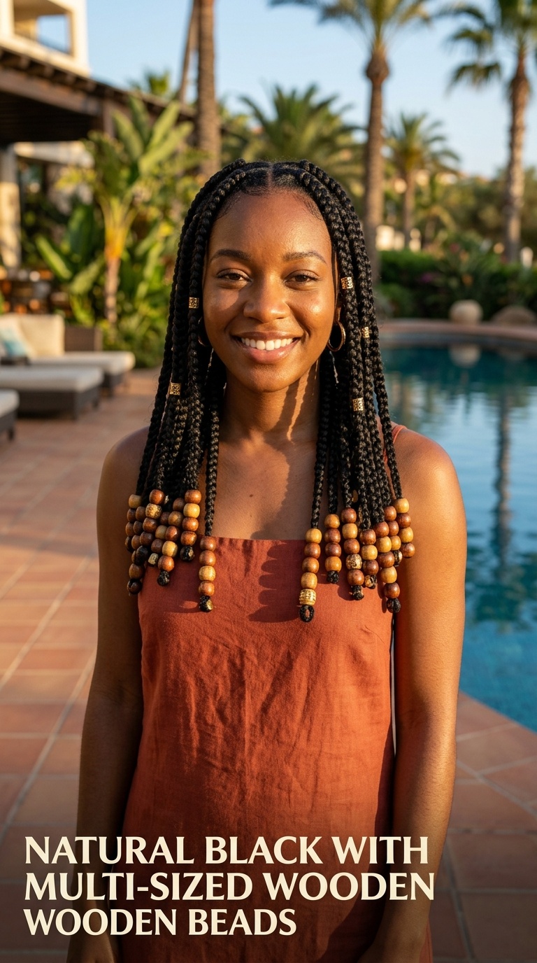 Natural Black with Multi-Sized Wooden Beads