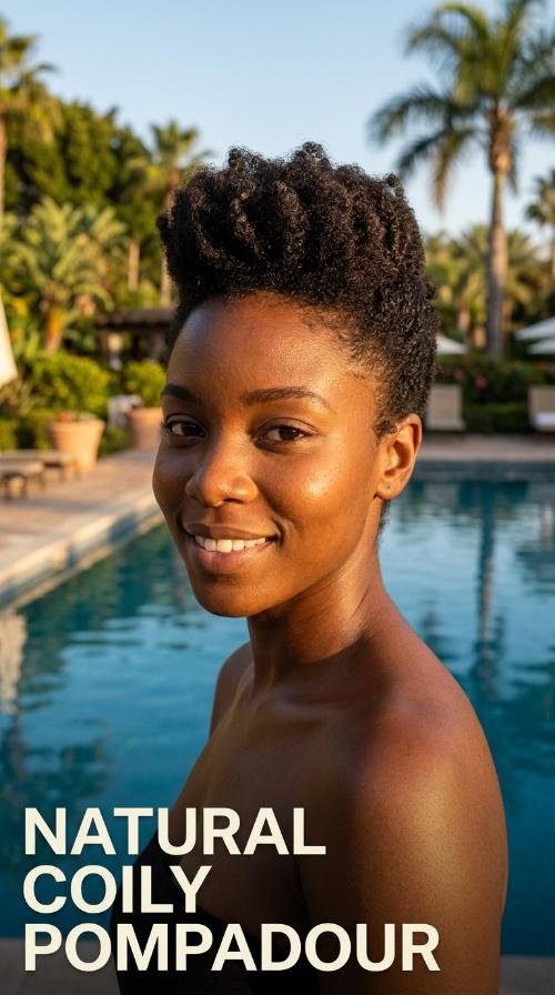 Natural Coily Pompadour