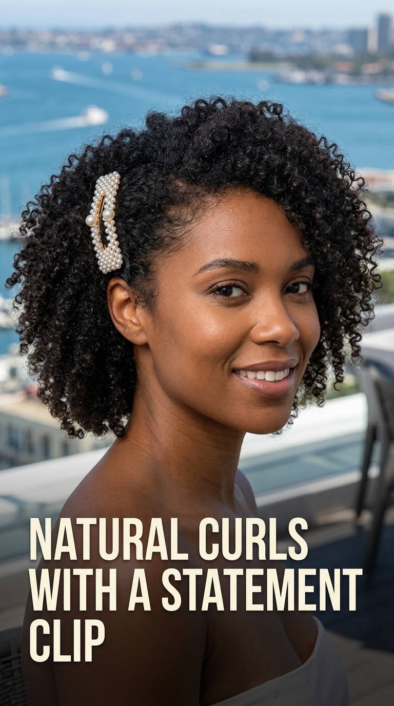 Natural Curls with a Statement Clip