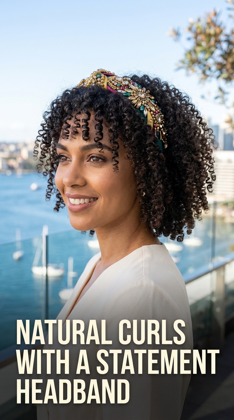 Natural Curls with a Statement Headband