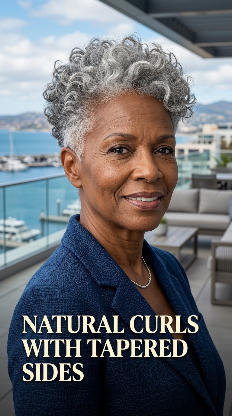 Natural Curls with Tapered Sides