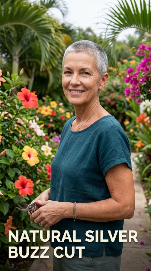 Natural Silver Buzz Cut
