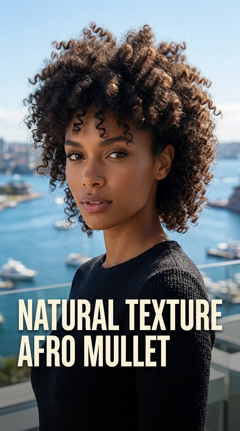 Natural Texture Afro Mullet
