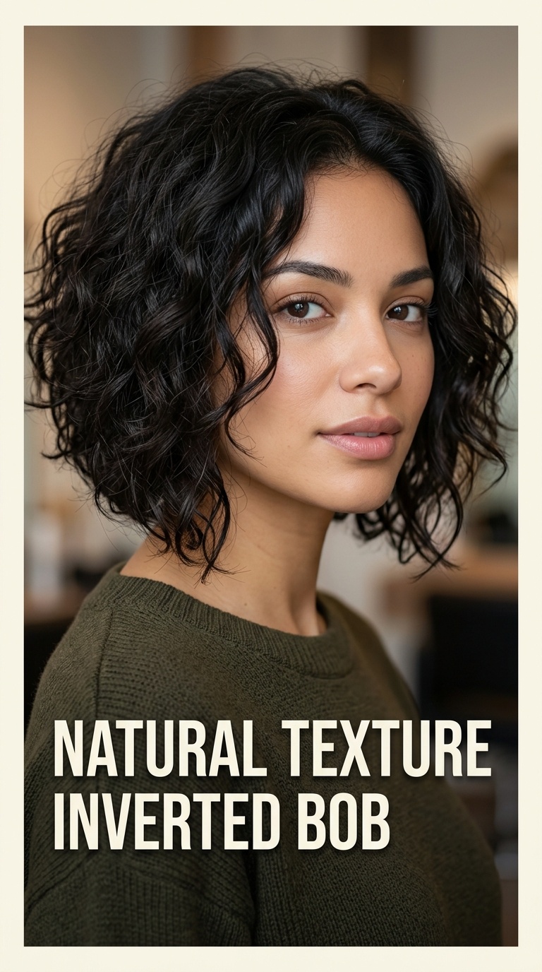 Natural Texture Inverted Bob