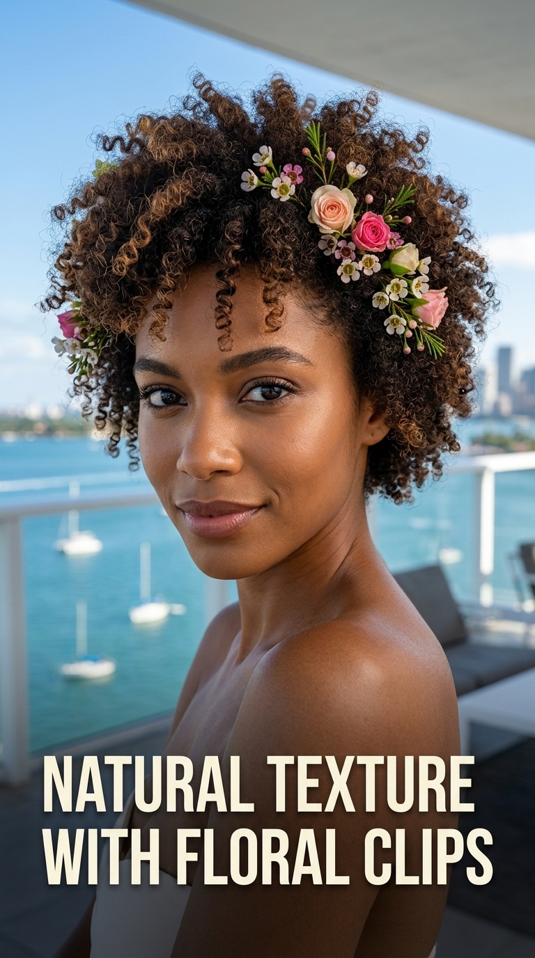 Natural Texture with Floral Clips