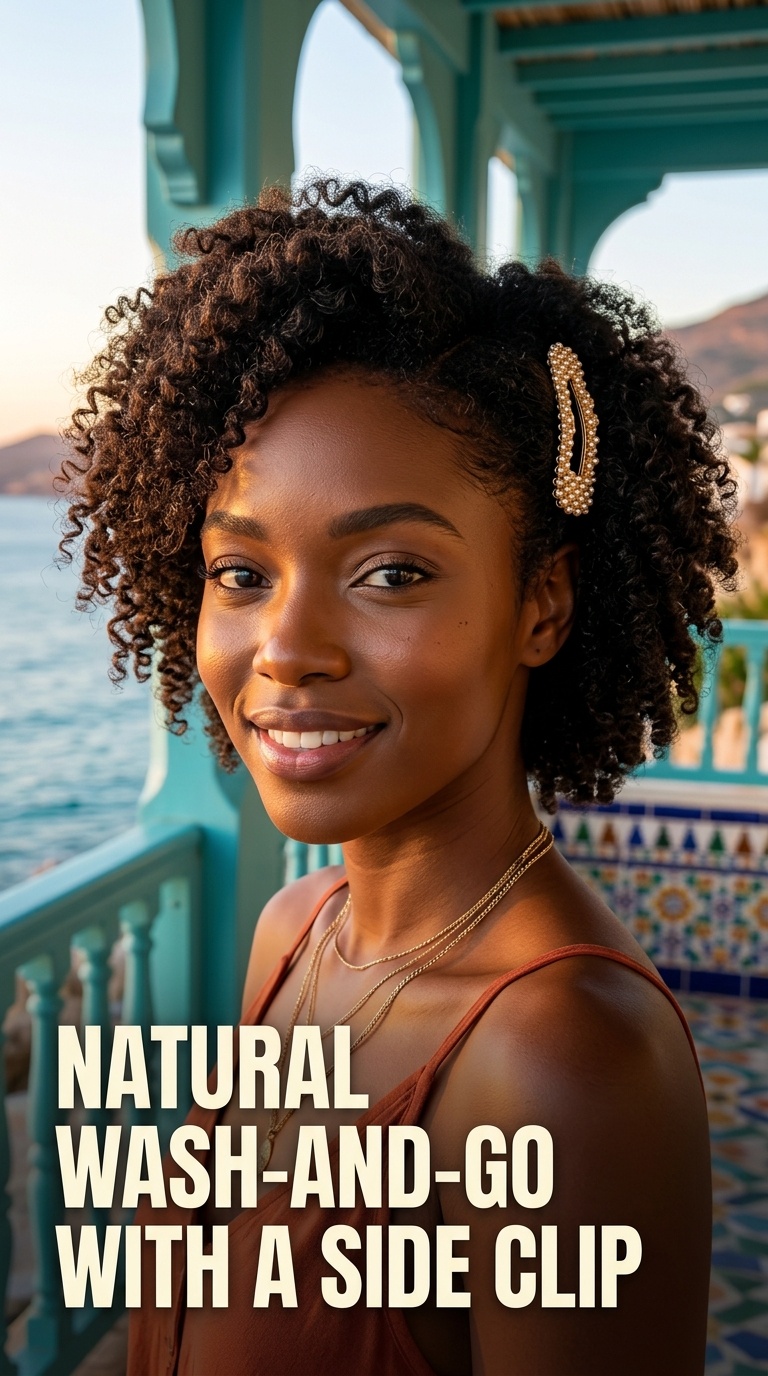 Natural Wash-and-Go with a Side Clip