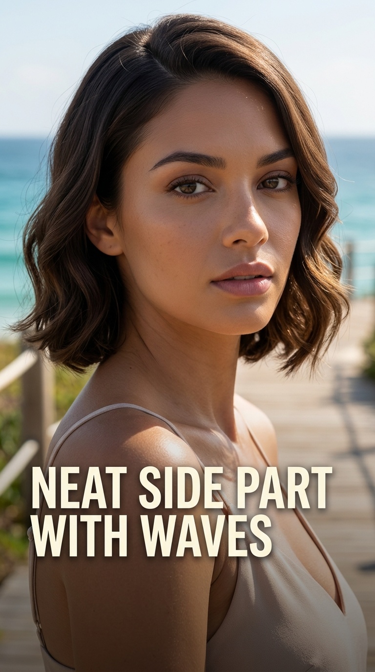 Neat Side Part with Waves