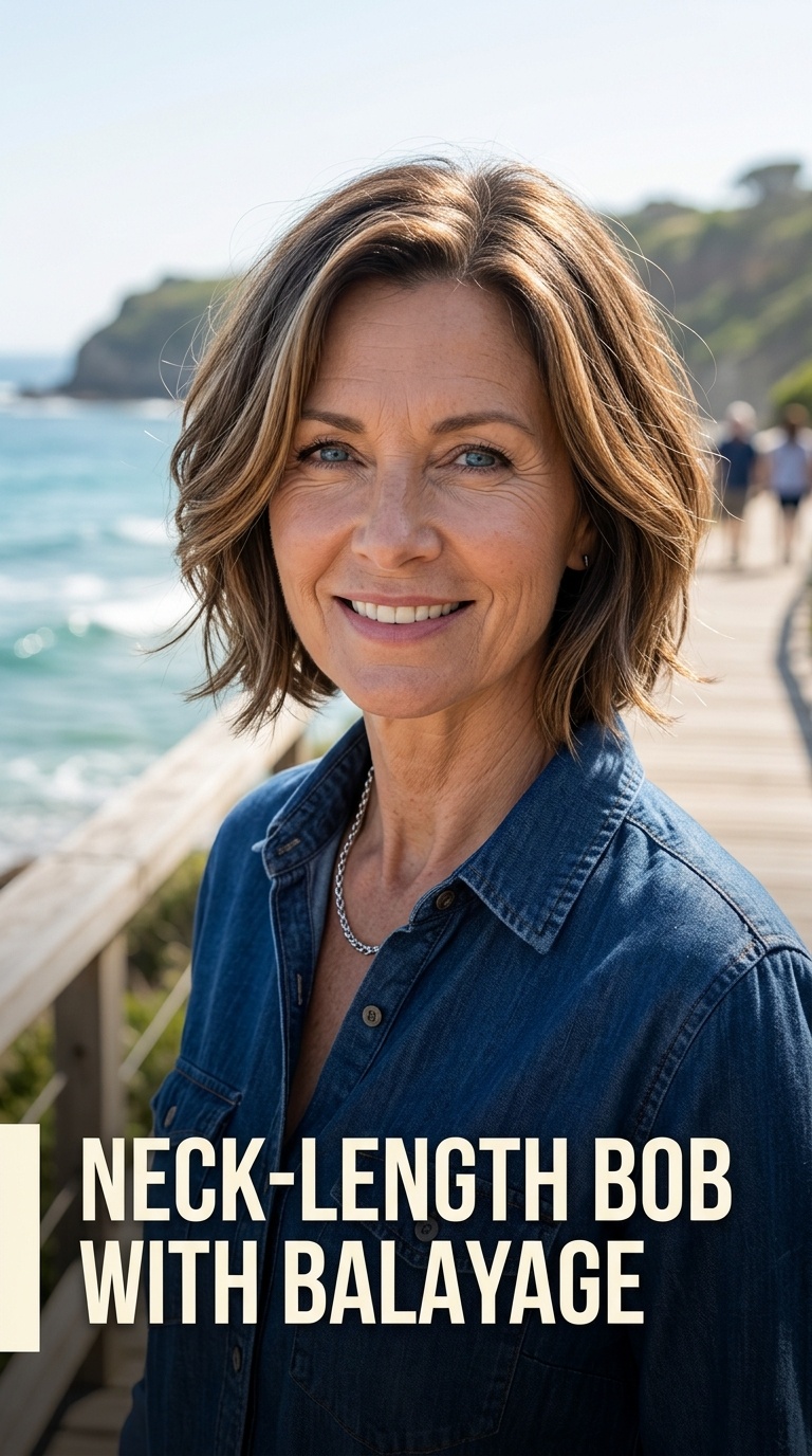 Neck-Length Bob with Balayage