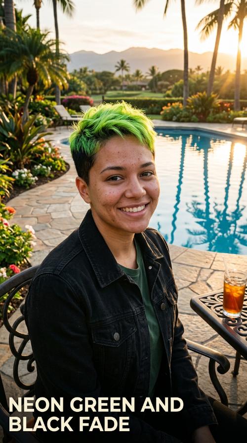 Neon Green and Black Fade