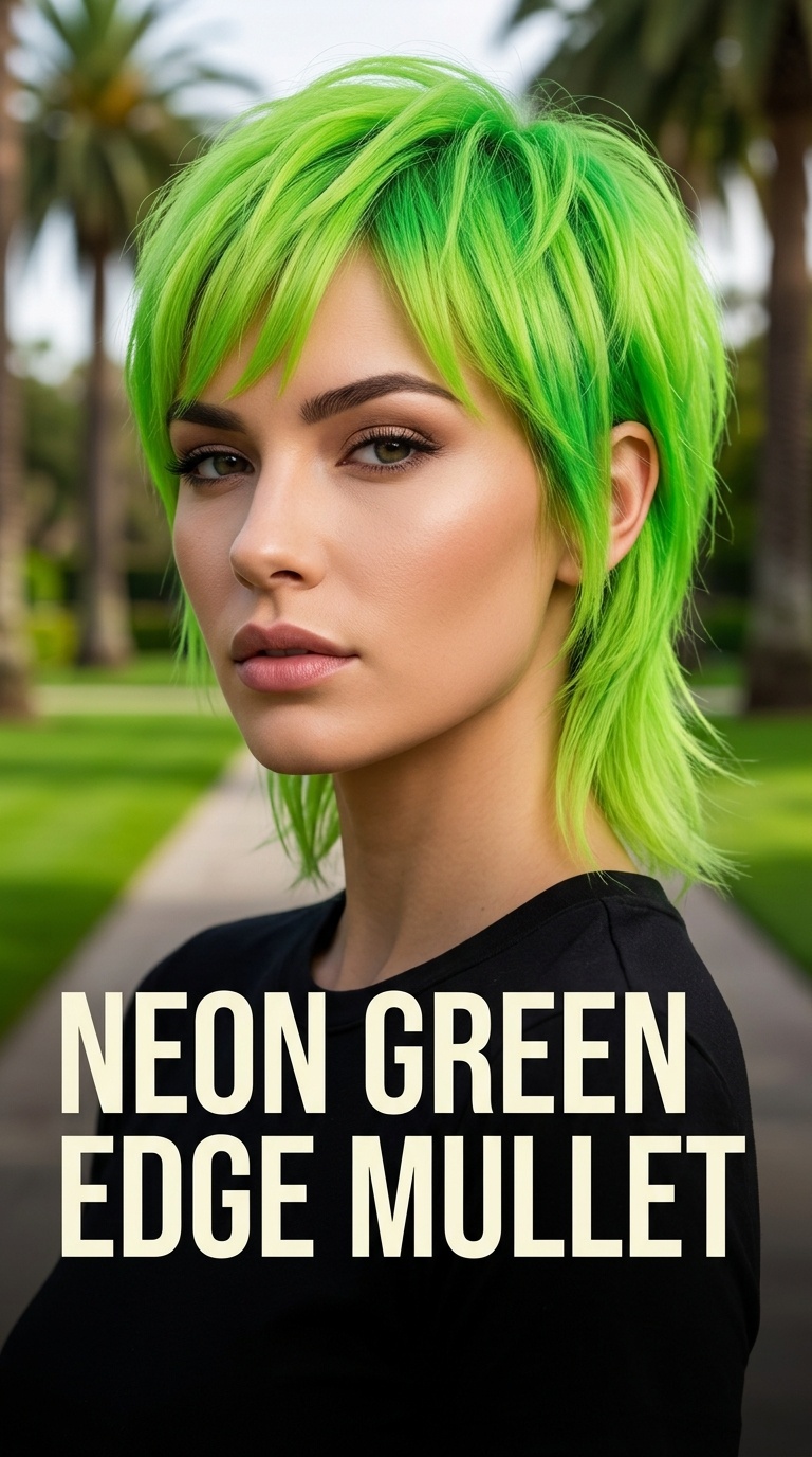 Neon Green Edge Mullet