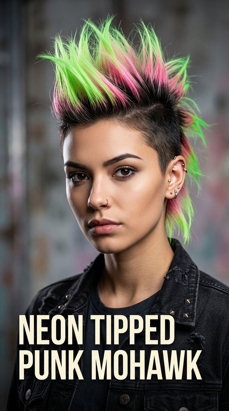 Neon Tipped Punk Mohawk