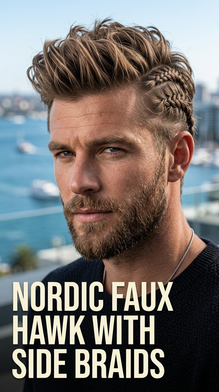 Nordic Faux Hawk with Side Braids