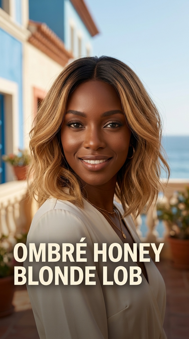 Ombré Honey Blonde Lob