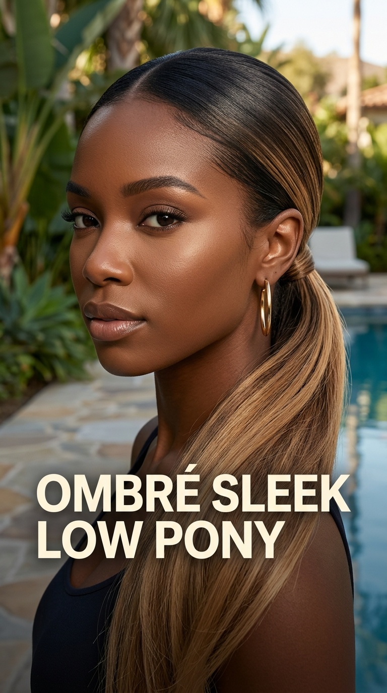 Ombré Sleek Low Pony