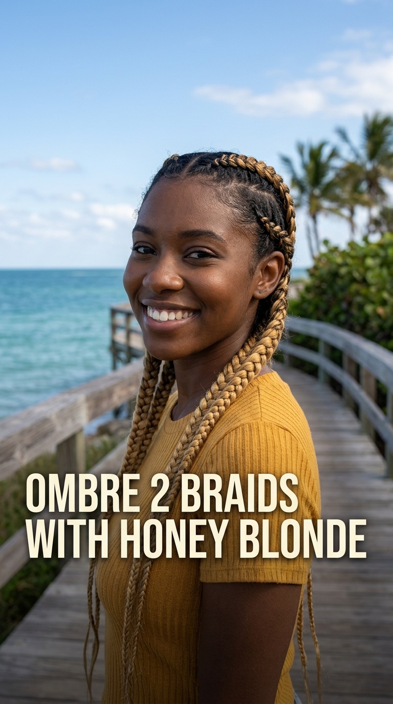 Ombre 2 Braids with Honey Blonde