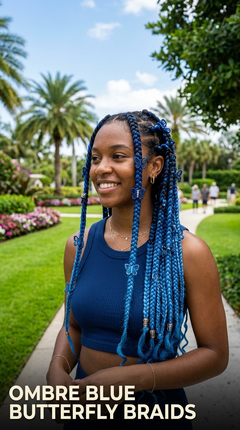 Ombre Blue Butterfly Braids