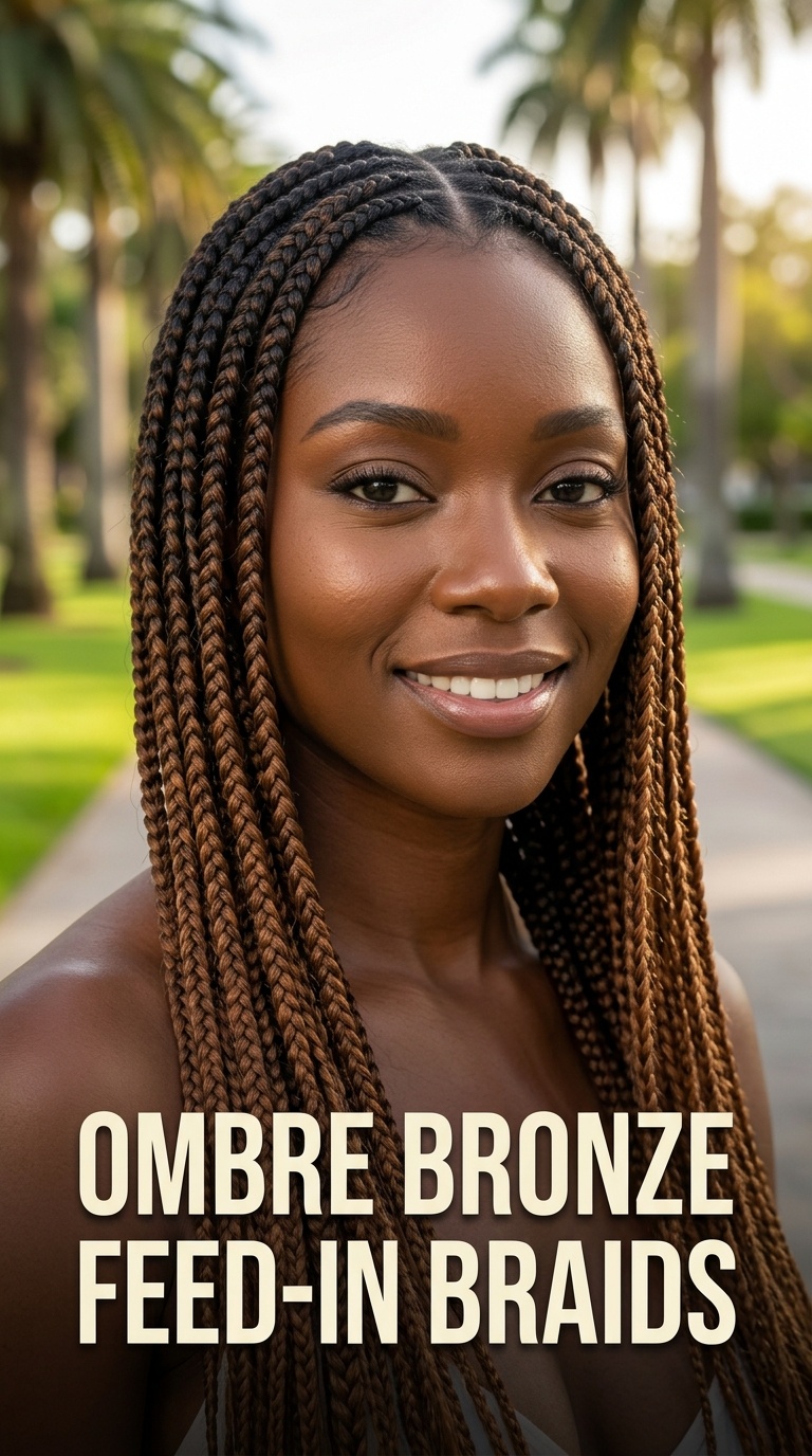Ombre Bronze Feed-in Braids